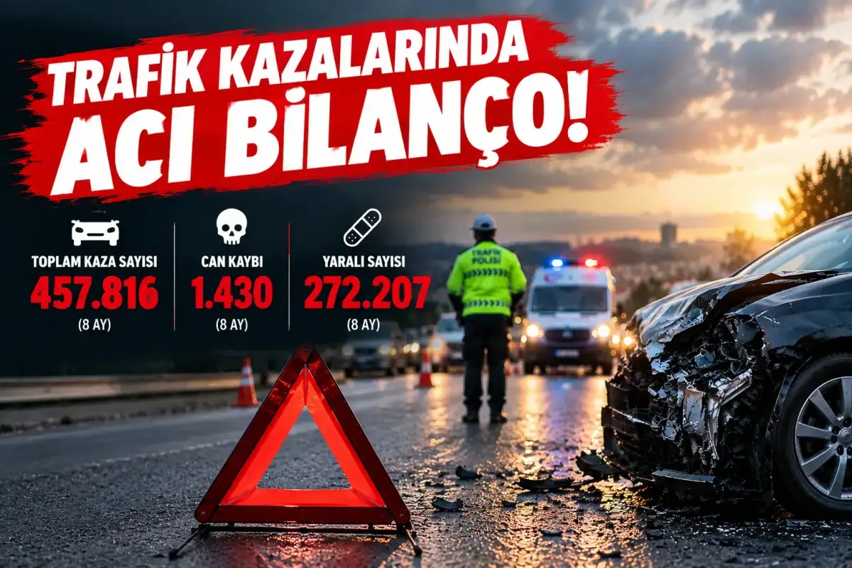 Trafik kazalarında 8 aylık bilanço: 1430 kişi hayatını kaybetti