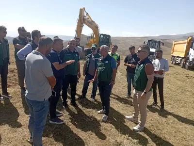 DSİ 24. Bölge Müdürü Kotan, Kağızman Barajı Yeniden Yerleşim Alanında incelemelerde bulundu