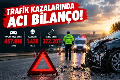 Trafik kazalarında 8 aylık bilanço: 1430 kişi hayatını kaybetti